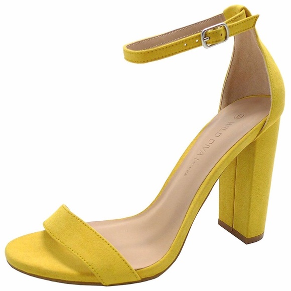 Shoes - New Without Box Yellow Block Heel Sandal Size 6